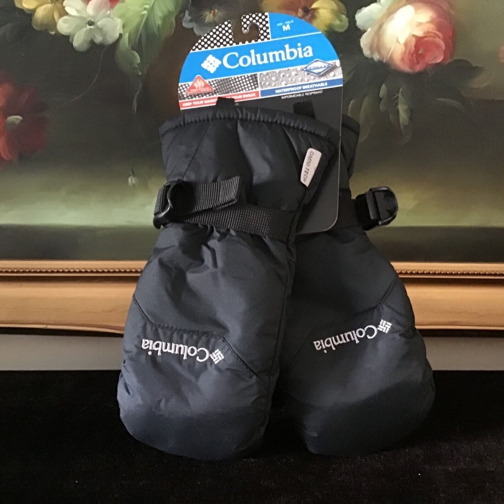 NWT Columbia Kids Youth Black Mitten Waterproof & Breathable Size M BE